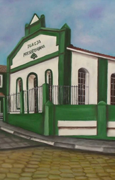 Foto de uma pintura da Igreja Presbiteriana de Juquiá